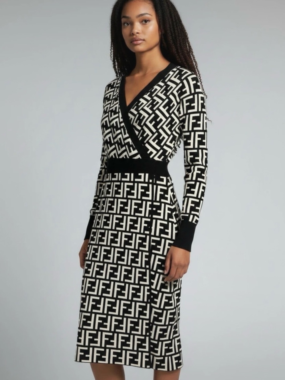 nwt Monogram Wrap Knit Dress